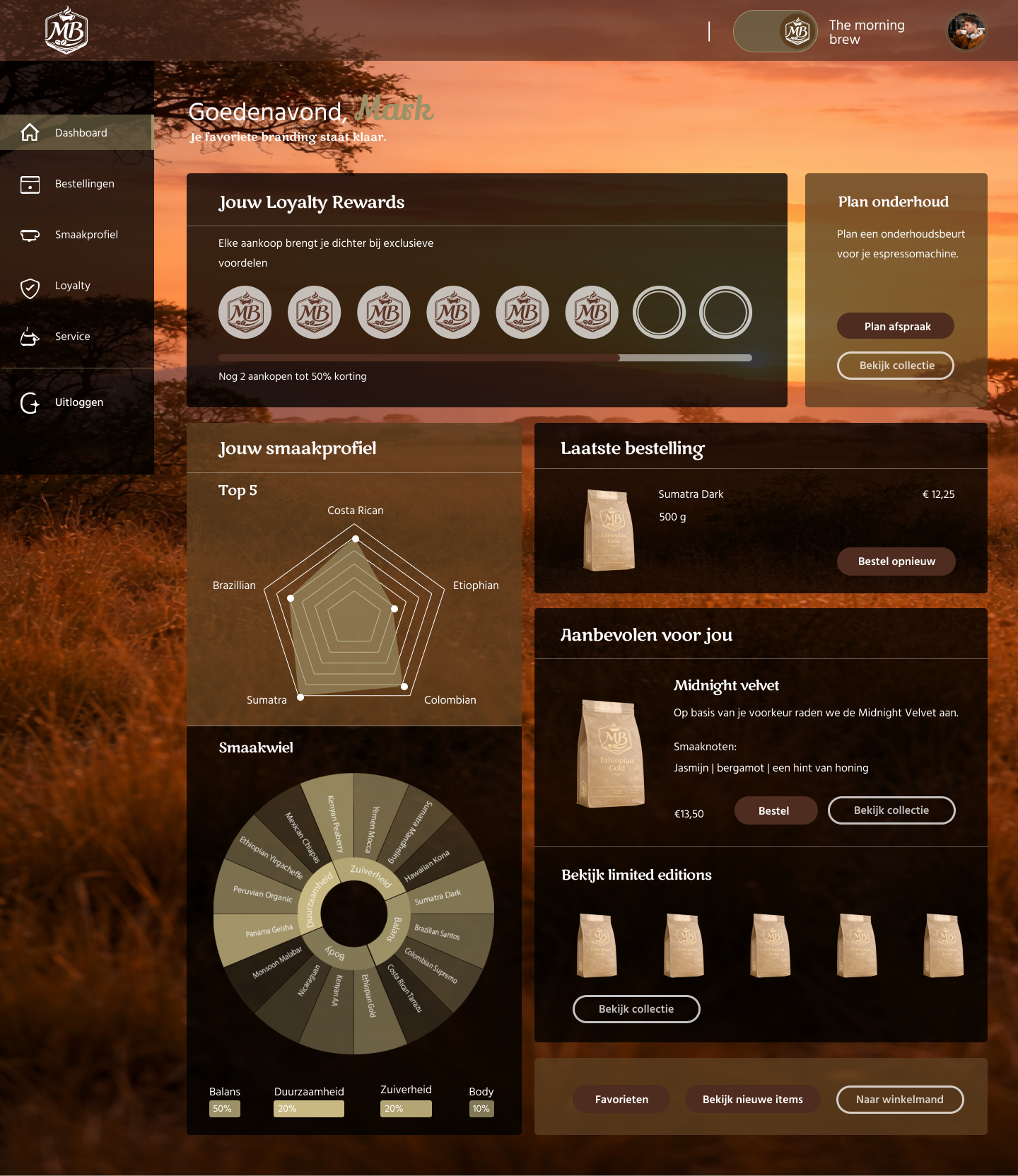 The Morning Brew scherm 4