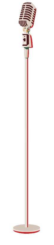 Illustratie microfoon op statief.
